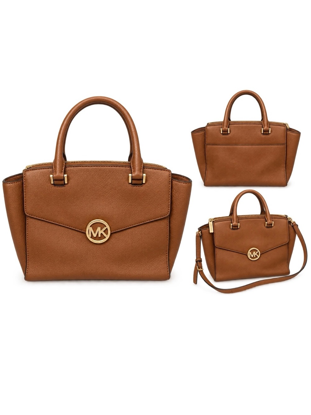 Michael Kors Brown Leather MK Satchel Handbag